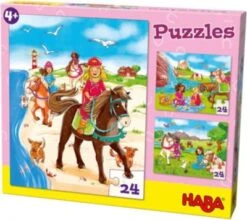 HABA 304221 Puzzleset 3 X 24 Teile - Pferdefreundinnen