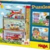 HABA 304186 Puzzleset 3 X 24 Teile - Kleine Feuerwehr