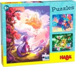 HABA 305917 Puzzle Im Fantasieland, 3 X 48 Teile