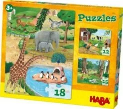 HABA 4960 3 In 1 Puzzle-Set Tiere - 12/15/18 Teile