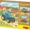 HABA 300444 3er Puzzle-Set - Traktor Und Co. - 24 Teile