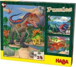 HABA 303377 Puzzles - 3 X 24 Teile - Dinosaurier