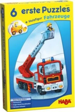 HABA 303311 6 Erste Puzzles - Fahrzeuge (Kinderpuzzle)
