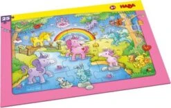 HABA 303706 Rahmenpuzzle 25 Teile - Einhorn Glitzerglück