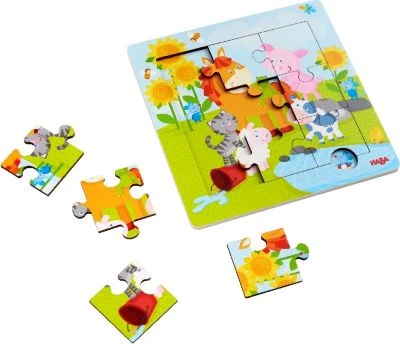 HABA 303767 Holzrahmen-Puzzle 9 Teile - Tierfreunde 1 HABA 303767 Holzrahmen-Puzzle 9 Teile - Tierfreunde