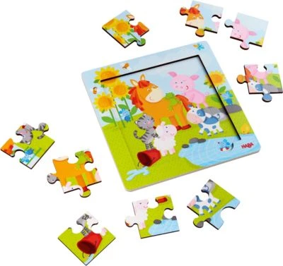 HABA 303767 Holzrahmen-Puzzle 9 Teile - Tierfreunde 2 HABA 303767 Holzrahmen-Puzzle 9 Teile - Tierfreunde – Bild 2